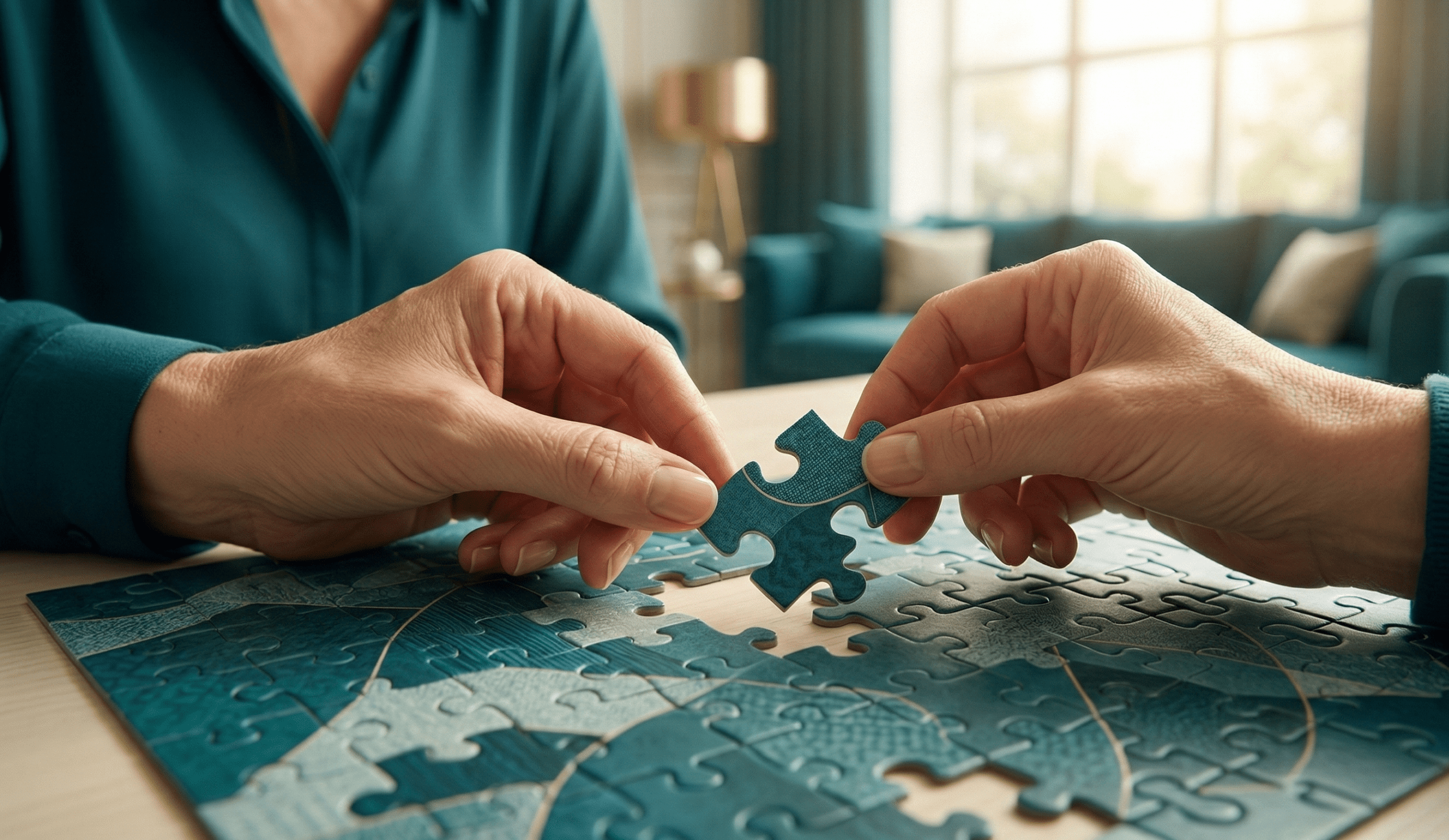 people with hearing problems fold puzzles